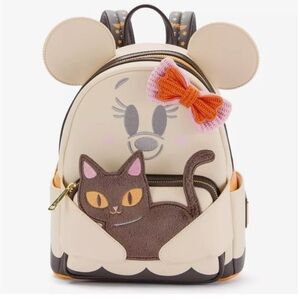 Disney Parks 2025 Halloween Minnie Mouse Ghost Cat Backpack Loungefly  👻 🎃